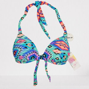 Hula Honey S Triangle Halter Green Bikini Top